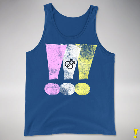 Twink Pride Grunge Exclamation Points Premium Tank Top - Royal Blue